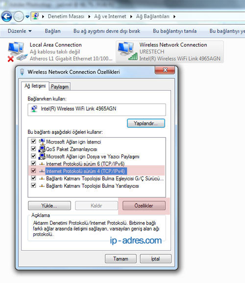 Windows 7 DNS Ayarları Değiştirme